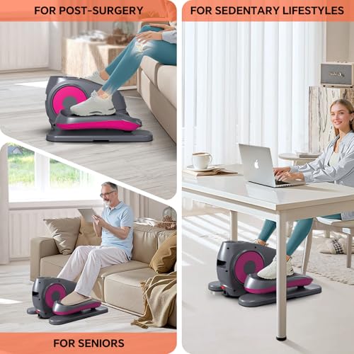 Under Desk Elliptical Machine with Remote Control, Quiet Electric Leg Exerciser L5782