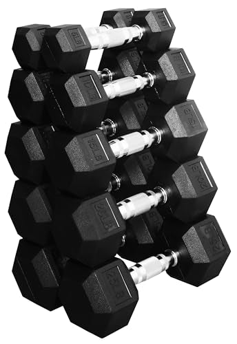 Rubber Coated Hex Dumbbell Weight Set R443