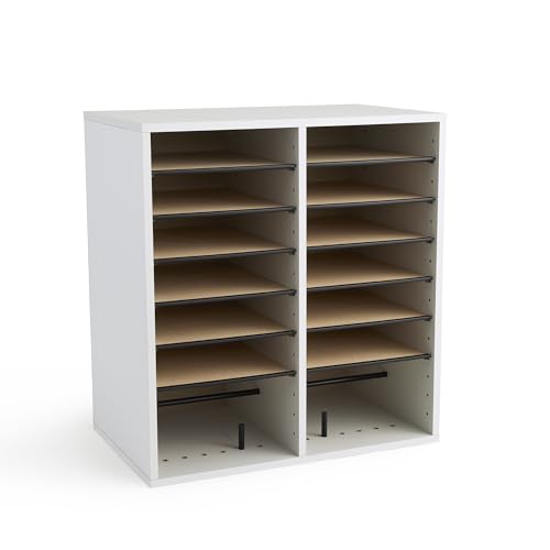 Safco Wooden Paper and Mail Organizer, Adjustable Shelves, Stackable B285