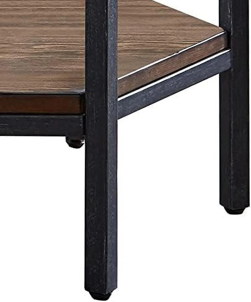 Mocha Hexagonal Iron Base End Table K408