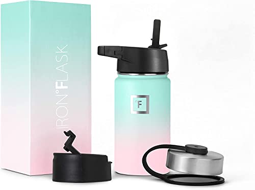 IRON °FLASK Stainless Steel Insulated Water Bottle with 3 Lids, 40 oz U19688