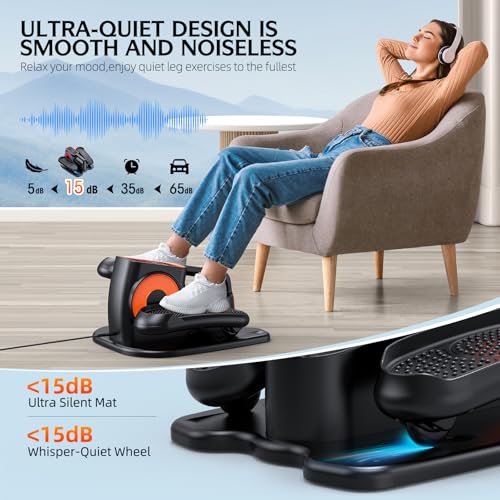 Under Desk Elliptical Seated Pedal Exerciser with Remote Control D985