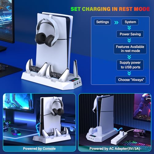 PS5/PS5 Slim Cooling Station with Controller Charging for PlayStation 5 T70142
