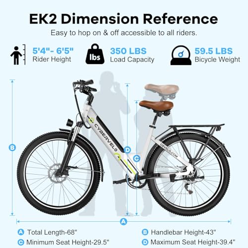 1000 Peak Electric Bike for Adults, 80 Miles Removable Battery, 26" 7-Speed D960