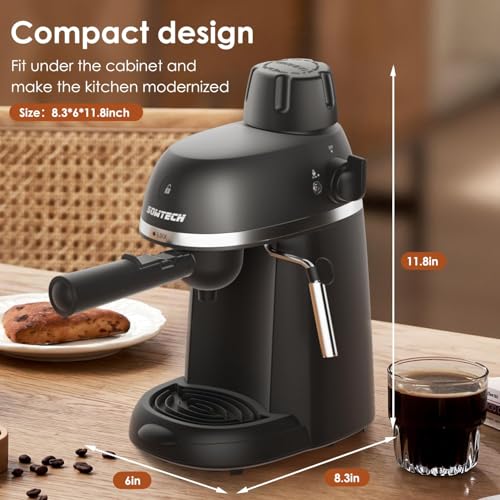 Espresso Coffee Machine with Milk Frother, Black E7860