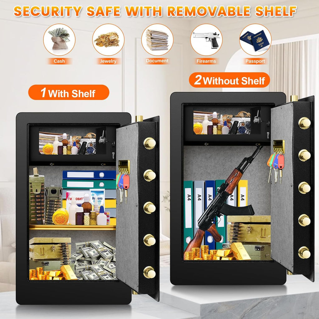 Fireproof Safe Box 5.0 Cuft with Digital Key Lock for Home D321174