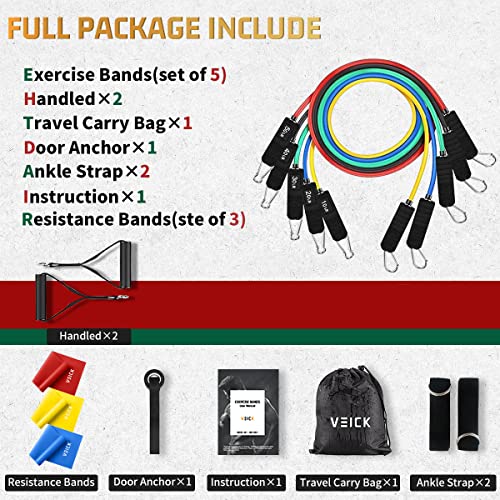 VEICK Resistance Bands with Handles for Home Workout O75059