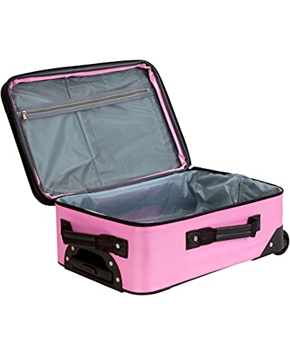 Rockland Fashion Softside Upright Luggage Set, Expandable, Pink, 2-Piece B62260