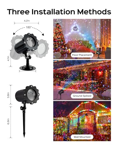 JACKYLED Halloween Christmas Projector Light, Outdoor 2-in-1 with Remote, IP65 Waterproof E20896