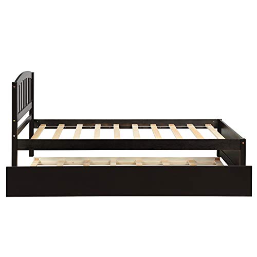SOFTSEA Full Size Platform Bed with Storage Drawers and Bookcase Headboard, White V613109