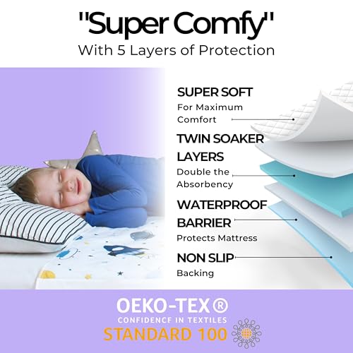 Hygge Sheets® Potty Training Pee Pads for Kids, Toddlers - 100% Waterproof, Non Slip, Washable, Dinosaur P67400