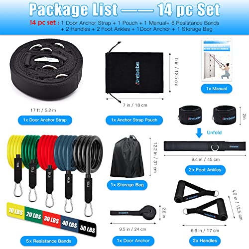 Brebebe Door Anchor Strap for Resistance Bands, Multi Point Gym Attachment, Home Fitness Equipment U4872