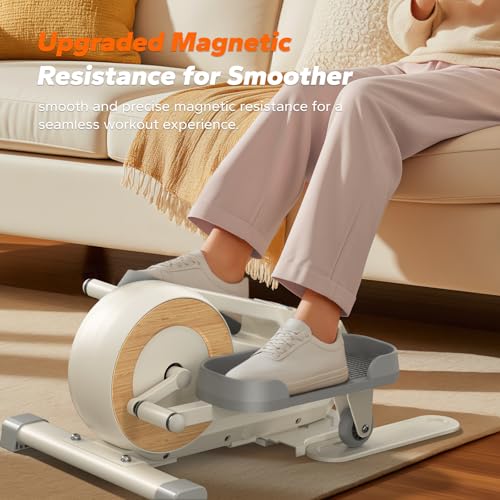 MERACH Under Desk Elliptical Machine Seated Pedal Exerciser for Seniors, 8 Resistance Levels N161530