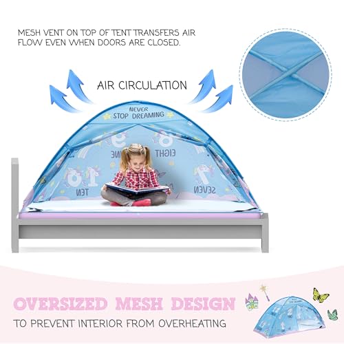 Pink Unicorn Kids Bed Tent Twin Size for Girls and Boys O622461