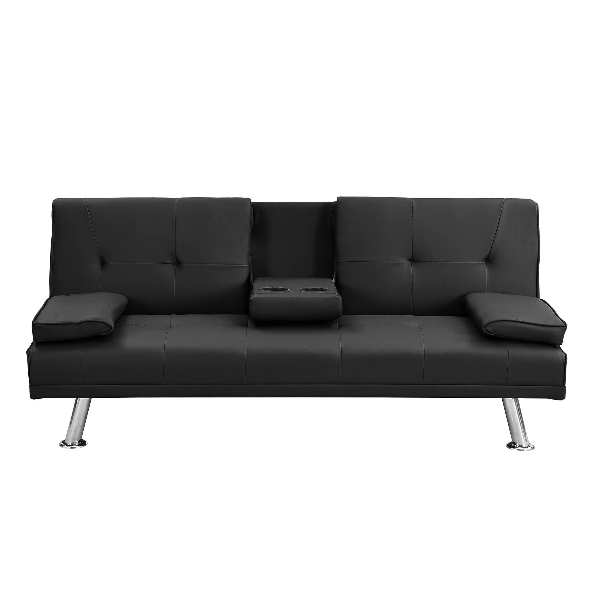 BASTCH Home Futon Sofa Bed 67 Inch with Removable Armrests, Wood Frame A109189
