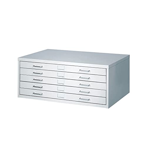 Safco Products 4969LG Steel Flat File, 5 Drawer, Light Gray W154604