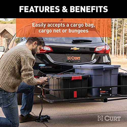 CURT 18152 60 x 24-Inch Hitch Cargo Carrier, 500 lbs Capacity, Black Steel W52353