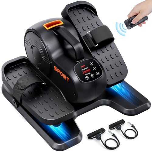 Dripex Under Desk Elliptical Machine, 3-in-1 Electric Ellipse Leg Exerciser As Seen On TV, 10 Adjustable Speed & Resistance, Seated Pedal Exerciser for Seniors with Remote, Fully Assembled