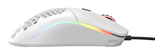 Glorious Model D Wired Gaming Mouse - 68g Honeycomb RGB Ergonomic, Matte White M160012