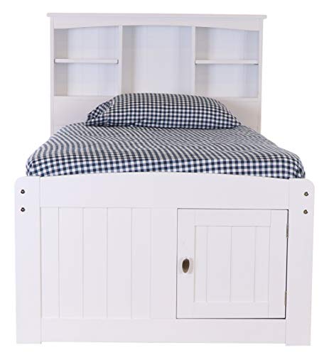 Discovery World Furniture White Full Bookcase Bed with 6 Drawers Z895159