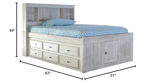 Discovery World Furniture White Full Bookcase Bed with 6 Drawers Z895159
