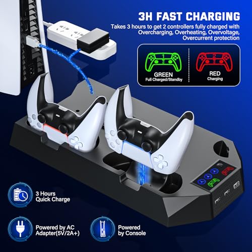 PS5 Slim/Pro Cooling Station with Controller Charger, White M8682