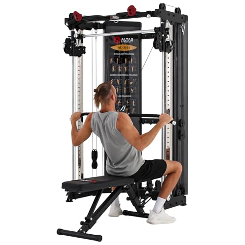 Altas Strength Folding Home Gym Smith Machine with Pulley System Z59689