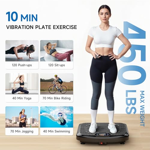 Vibration Plate Exercise Machine Full Body Workout 450 Lbs Capacity W919