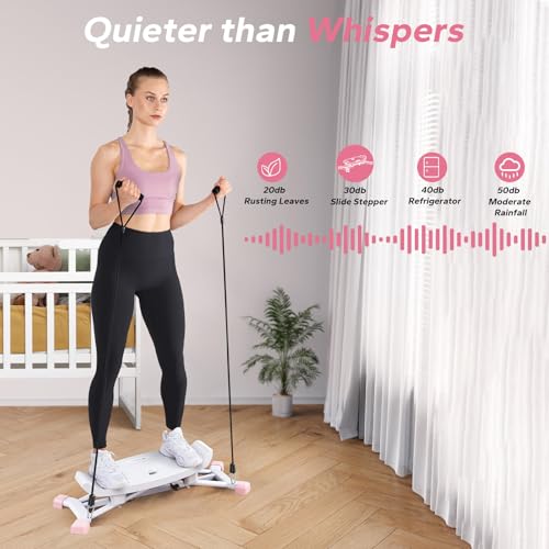 MERACH Balancing Machine for Full Body Workout, Sliding Ski Simulator with Resistance Bands, Black W4429