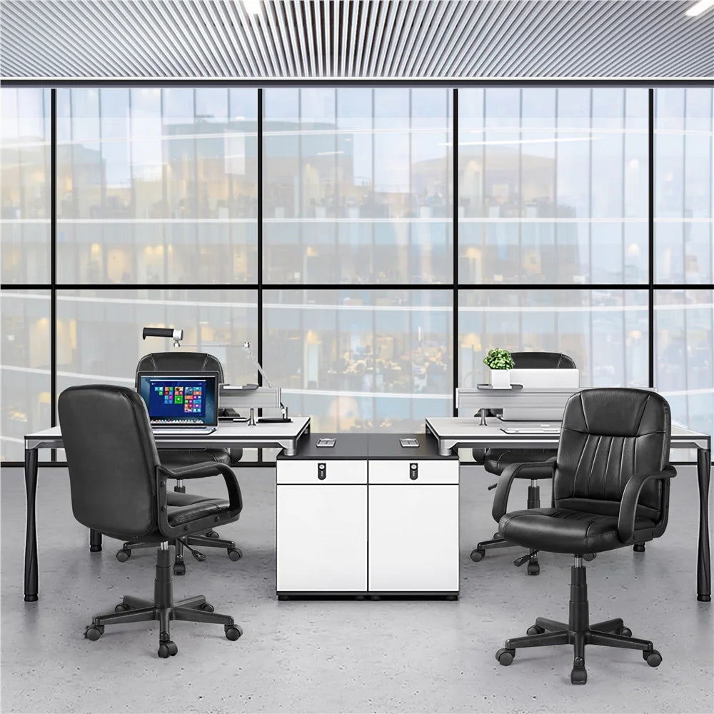 Yaheetech Adjustable Office Chair Swivel Ergonomic Computer Desk Chair with Armrest A859