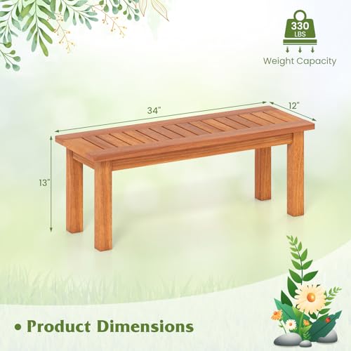 Tangkula Wooden Plant Stand with Teak Oil Finish for Outdoor Indoor B657