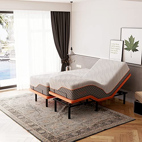 Split King Adjustable Bed Frame with Hybrid Mattress, Zero Gravity, Massage R919726