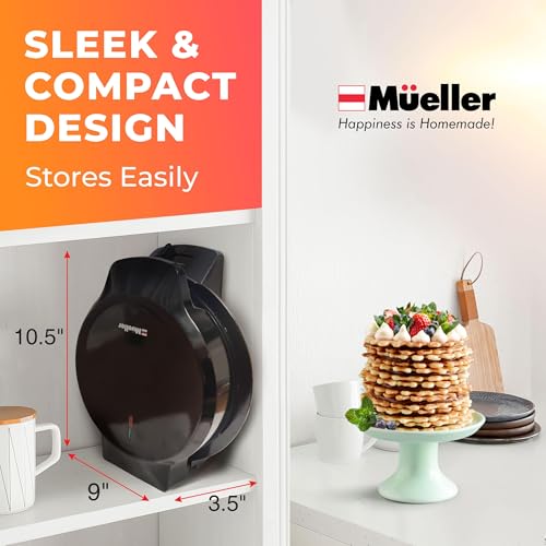 Mueller Heart 5 Waffle Maker, Norwegian Waffle Iron, Nonstick L426413