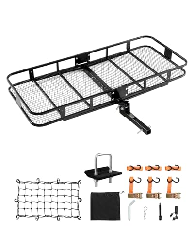 VEVOR 70" x 30" x 6" Hitch Cargo Carrier, 500 lbs Capacity, Folding for 2" Receiver I3546