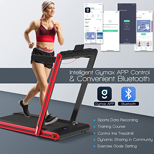 Goplus 2 in 1 Folding Treadmill with LED Display and Bluetooth Speaker Z6697