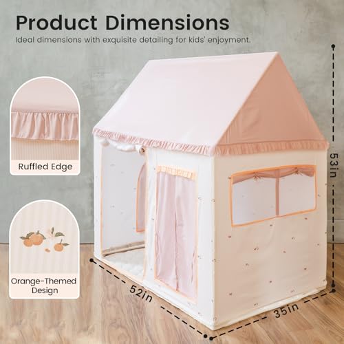 Tiny Land Kids Play Tent with Padded Mat & LED Lights, Indoor Playhouse for Toddlers G6025