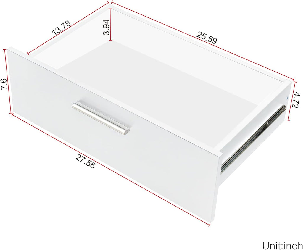 8 Drawer Double Dresser, White, Modern Chest of Drawers W219185