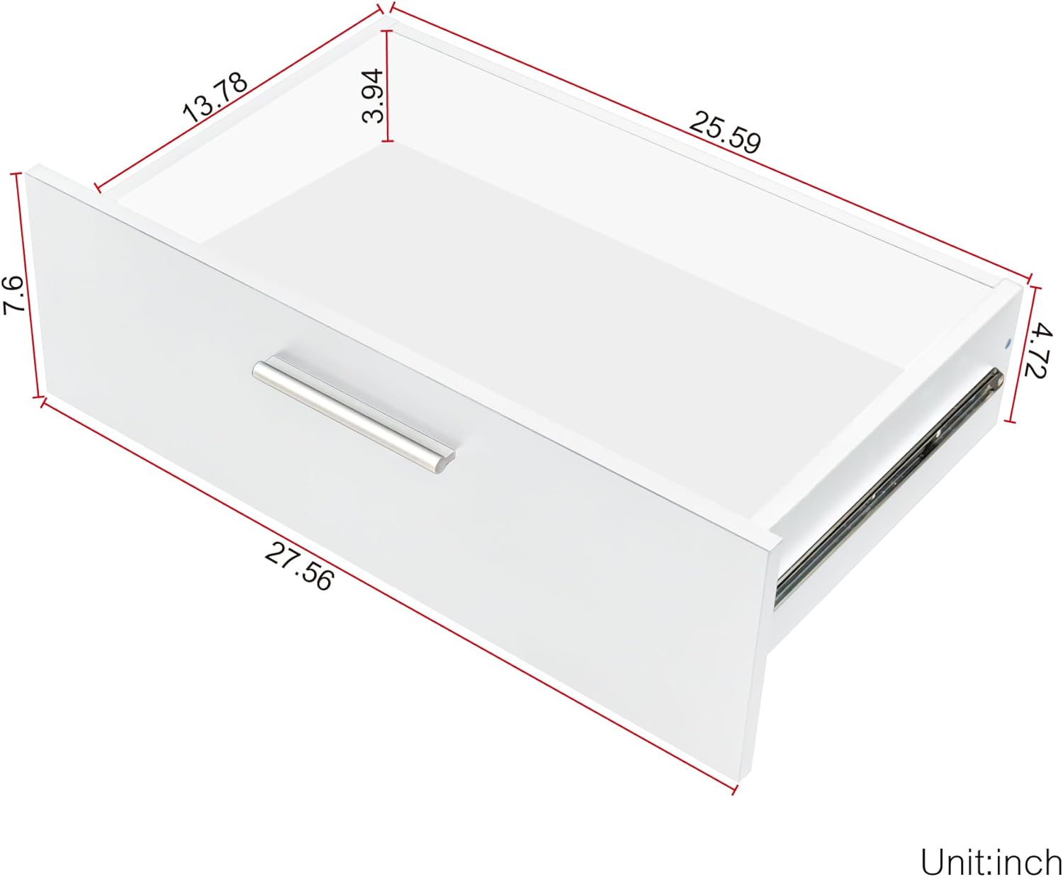 8 Drawer Double Dresser, White, Modern Chest of Drawers W219185