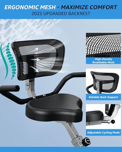 Foldable Exercise Bike with 16-Level Magnetic Resistance for Home T532