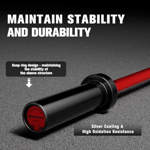RITFIT Olympic Barbell 4ft/6ft 2 Inch Weight Bar for Strength Training, 500lbs Capacity F369