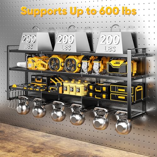 Large Power Tool Organizer Wall Mount with Charging Station, 4-Tier Heavy Duty Cordless Drill Holder G184910