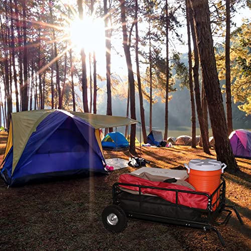 MaxxHaul 50243 Foldable Hitch Cargo Carrier Cart with 10 inch Flat Free Tires Z2903