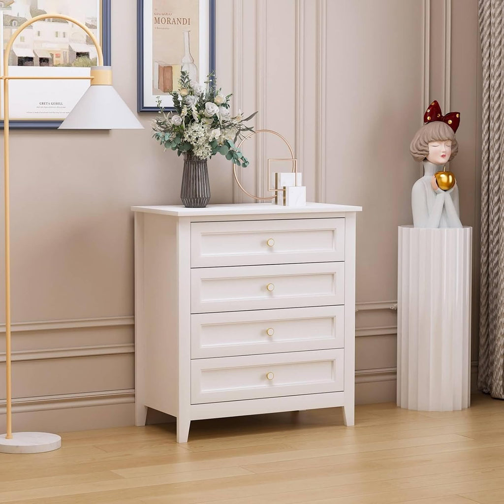 Solid Wood Drawer Dresser Bar Cabinet Buffet Server Console Table, White N819979