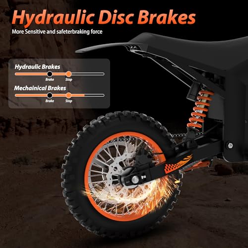 Soleil01 Electric Dirt Bike for Teens Adults, 14" Fat Tire 2000W 48V 21AH K9405