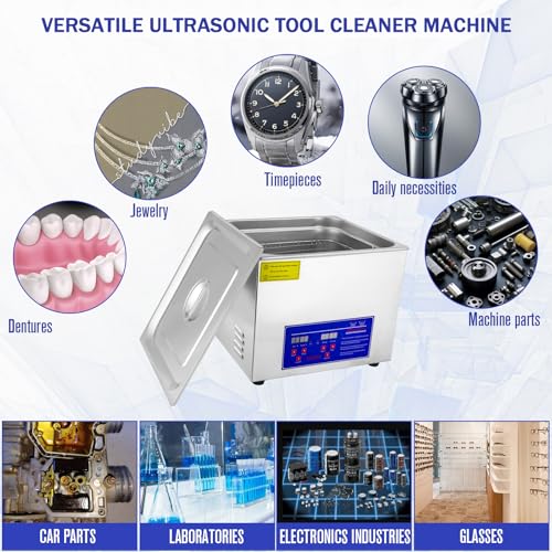 Heated Ultrasonic Parts Cleaner 3L with Digital Timer, 110V G276