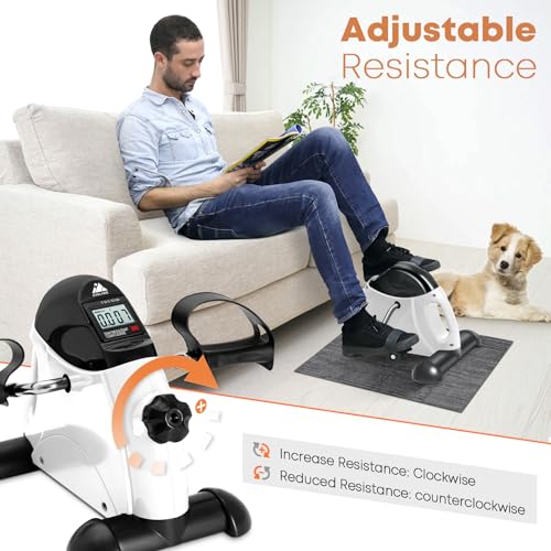 Mini Exercise Bike, AGM Under Desk Pedal Exerciser with LCD Display F9243