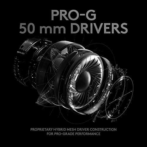 Logitech G Pro X Wired Gaming Headset with Detachable Mic, 50 mm Drivers, Black S8199