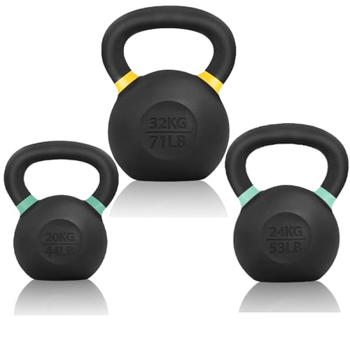 Yes4All Powder Coated Cast Iron Kettlebell Weight Set for Home Gym N15817