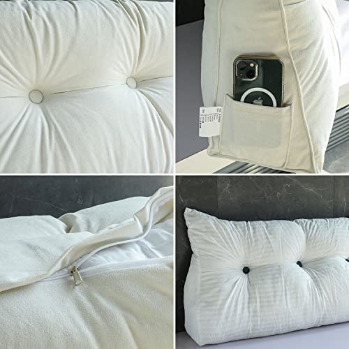 Wedge Headboard Pillow for Sleeping with Removable Cover, Gray U597226
