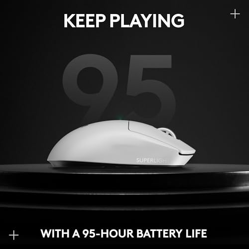 Logitech G PRO X Superlight 2 DEX Wireless Gaming Mouse, 60g, White D21215